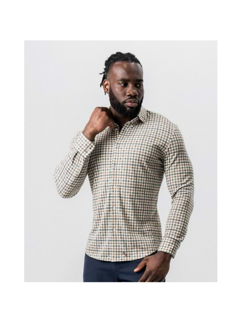 State & Liberty The Palmer Shirt Men’s M Gingham Button Down Stretch Flannel